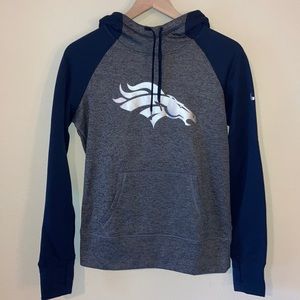 Women’s Nike Navy/Grey Broncos hoodie sweatshirt